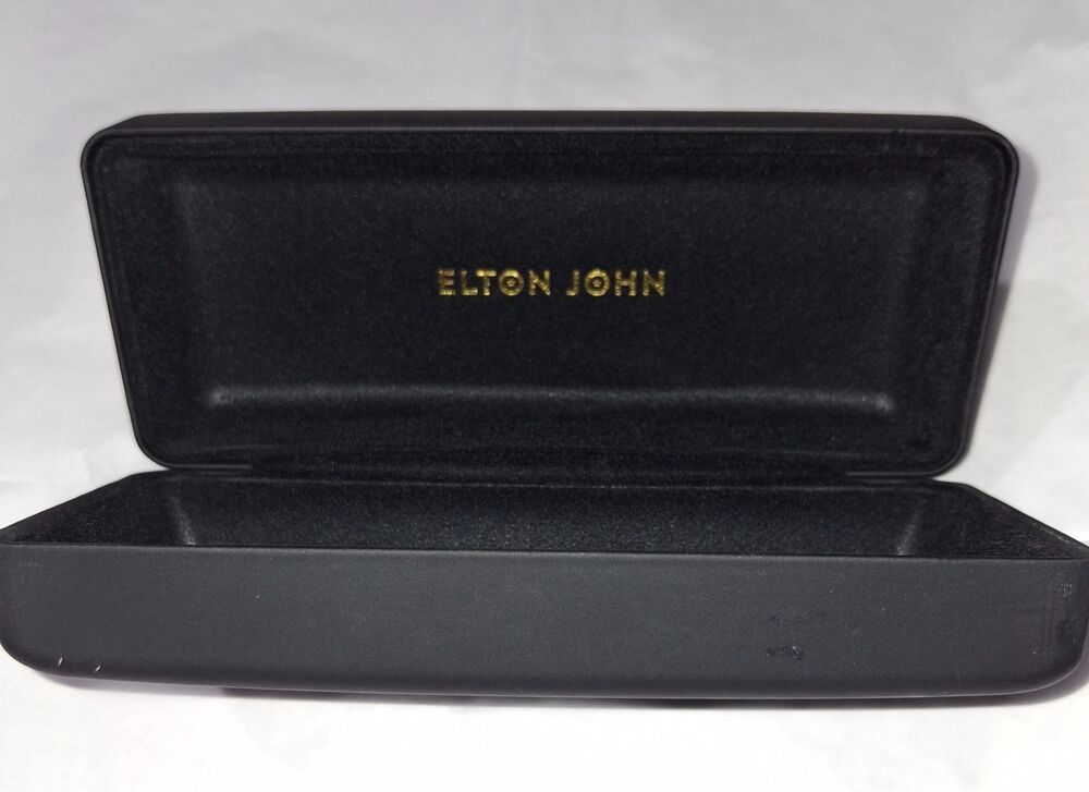 Elton John Eyeglass Hardcase Black Gold Star Eyeglass Velvet Lining